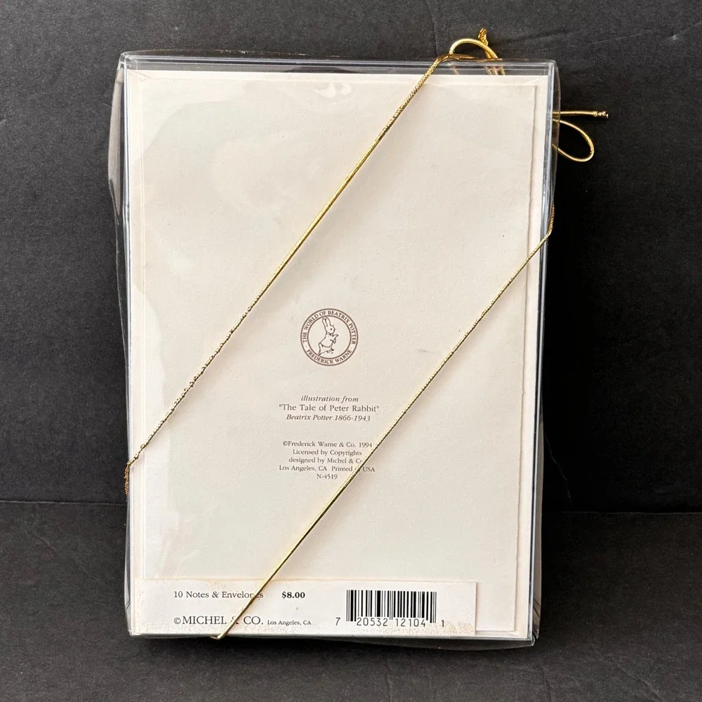 Vintage 1994 Peter Rabbit Beatrix Potter 10 Note Cards &‎ Envelopes Michel & Co